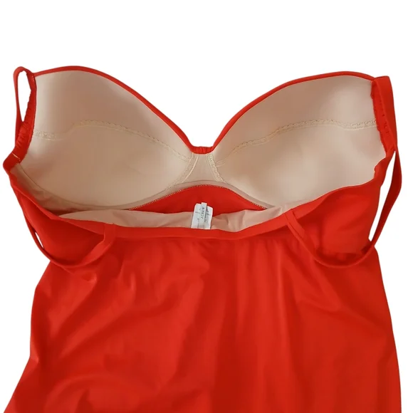NWOT J Crew Tankini Top Women's XL Red Ruched Bra Top Classic Swimsuit Preppy - Picture 5 of 6